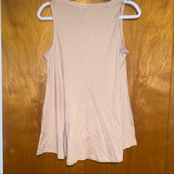 Logo Lori Goldstein nude stretch tank top tunic Small with pockets - Picture 2 of 3